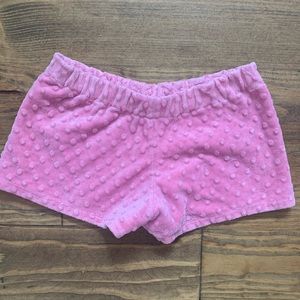 pink minky dot shorts, size xsmall